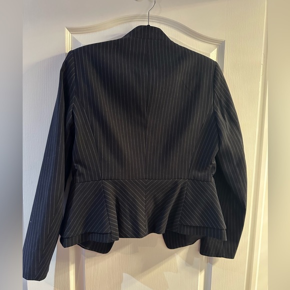 Zara peplum navy pinstripe blazer size M - Picture 7 of 7
